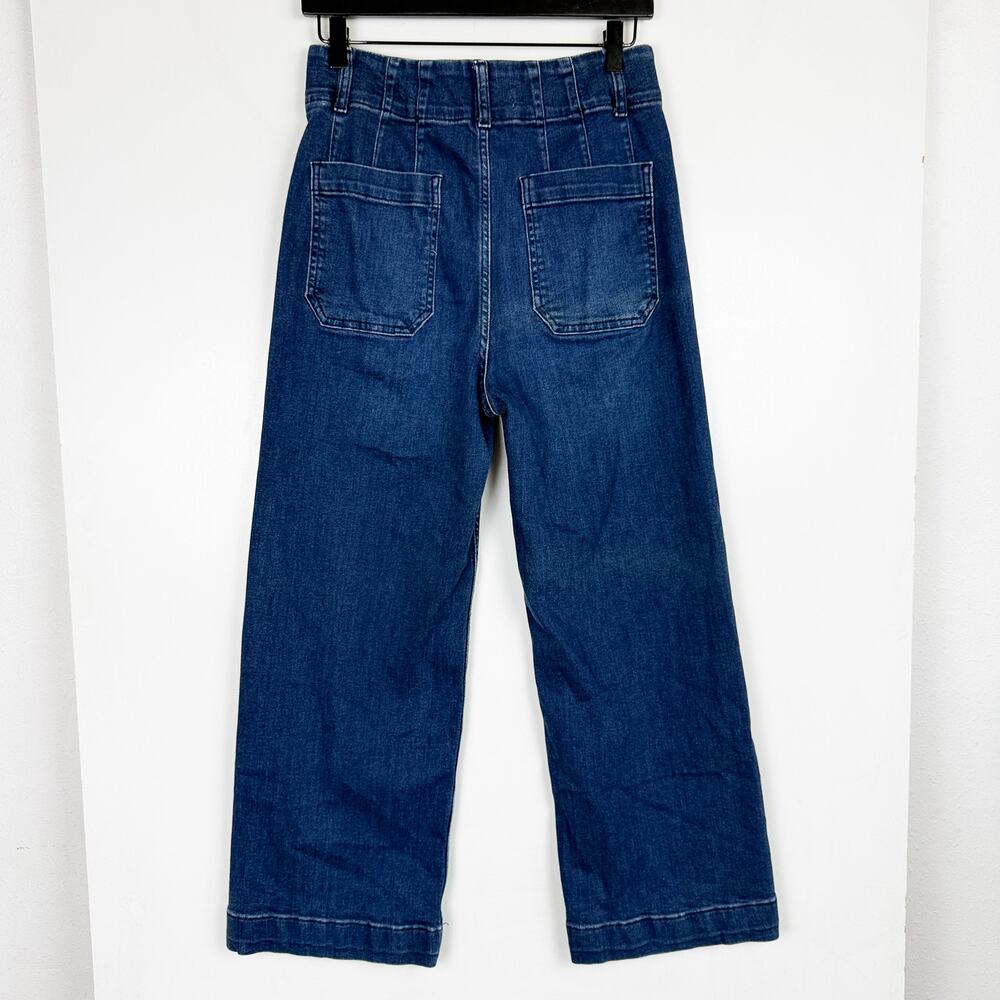 Pilcro Anthropologie The Skipper High-Rise Cropped Wide Leg Jeans Blue - 29 - Picture 3 of 7